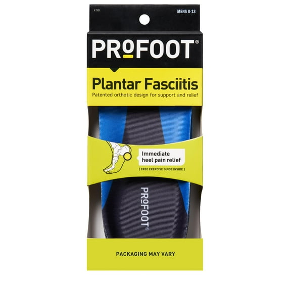 Profoot Orthotic Insoles for Plantar Fasciitis & Heel Pain, Men's 8-13, 1 Pair
