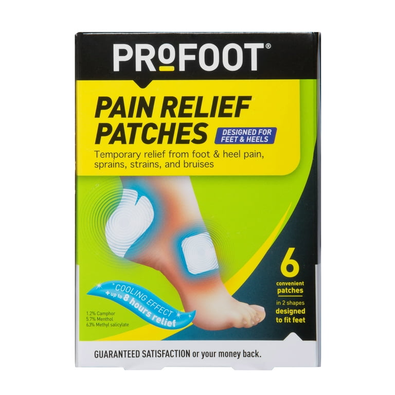 PROFOOT Pain Relief Patches for Foot and Heel Pain 6 Count