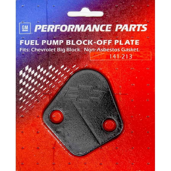 PROFORM Big Block Chevy Black Steel Bowtie Logo Fuel Pump Block-Off P/N 141-213