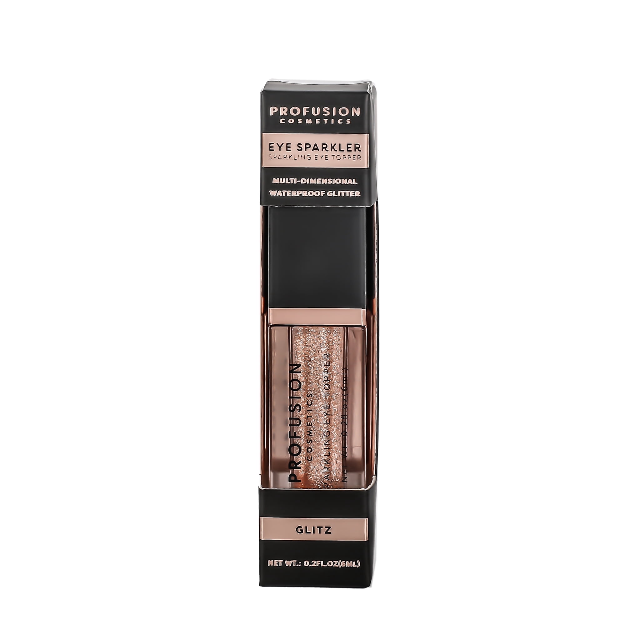 Profusion Cosmetics Sparkling Eye Topper, Dazzling Fine Glitter, Hyper-Pigmented Liquid Shadow, Shimmering Long-Lasting Eye Makeup, 0.2 fl oz, Glitz
