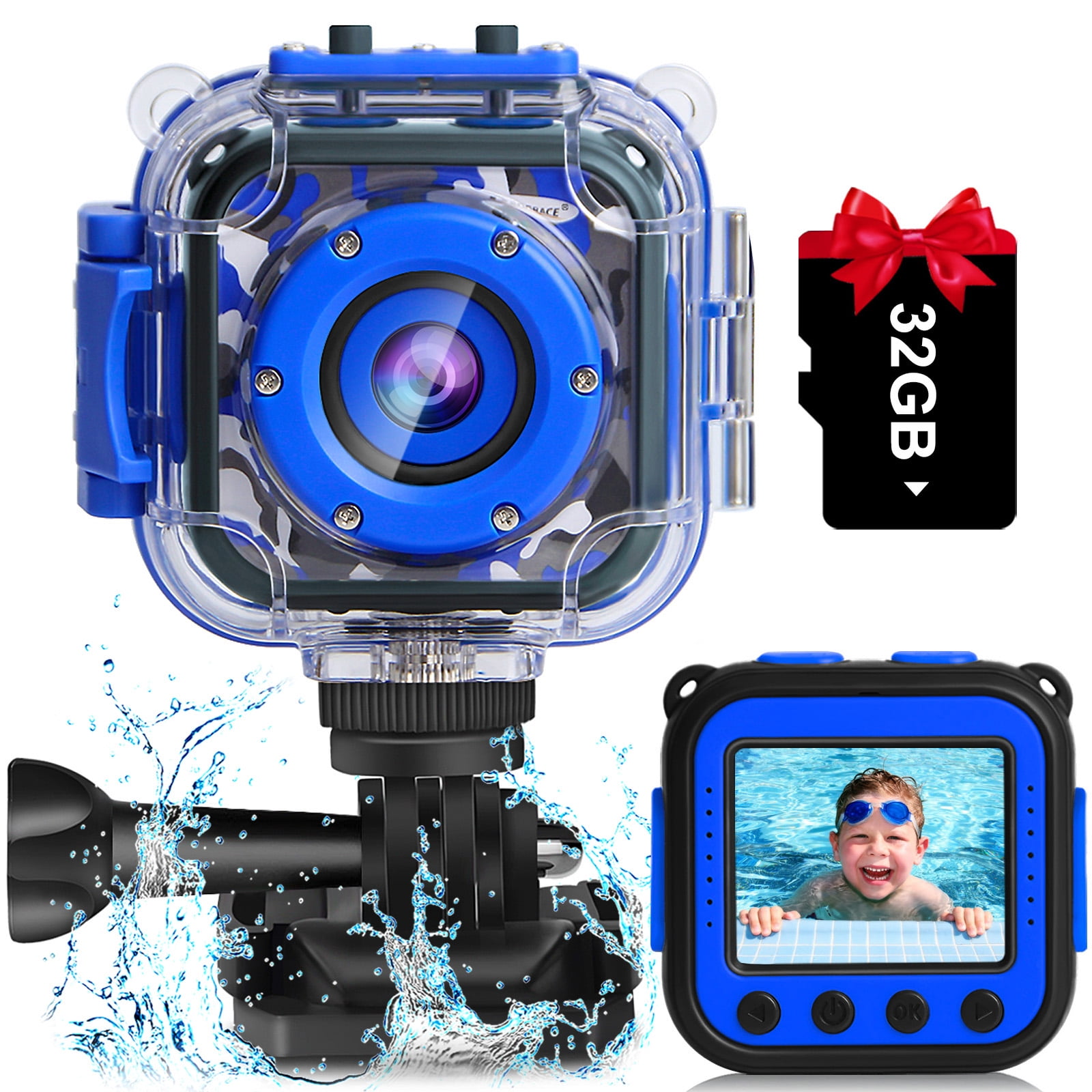 PROGRACE Waterproof Camera for Kids Children Digital Video