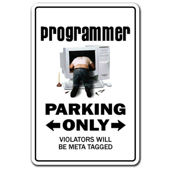 PROGRAMMER Decal parking street code hacker geek IT computer internet | Indoor/Outdoor | 9" Tall