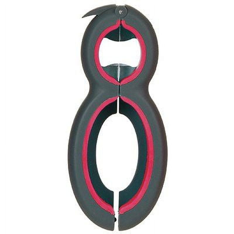 PROGRESSIVE 6-In-1 Opener, For Jars/Lids, Stainless Steel/Santoprene