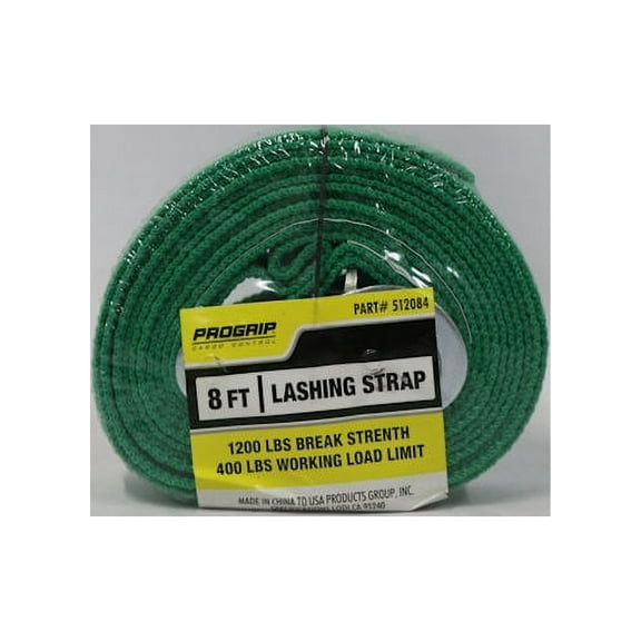 PROGRIP 512084 8 FT Lashing Strap, Green - 6 Pack