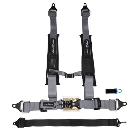 ProGuard Offroad Harness (Gray) with 2" Straps, 5 Points of Contact & Seat Belt Bypass Clip for All UTVs incl Polaris, Can-Am, Kawasaki, etc