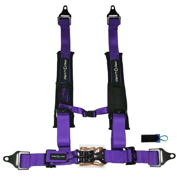 ProGuard Offroad Harness (Purple) w/ 2" Straps, 4 Points of Contact & Seat Belt Bypass Clip for All UTVs incl Polaris, Can-Am, Kawasaki, etc