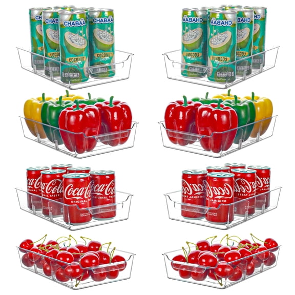 PROGULOVER 8pcs Refrigerator Organizer Bins - Clear Plastic Storage Bins, Food Fridge Organizers with Cutout Handles, Fruit Vegetable Storage Containers for Kitchen?