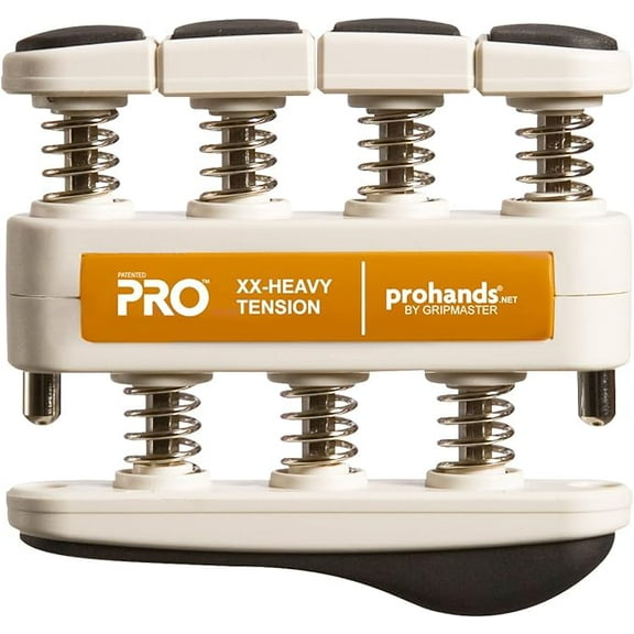 PROHANDS PRO Hand Exerciser, Finger Exerciser (Hand Grip Strengthener), Spring-Loaded, Finger-Piston System, Isolate and Exercise Each Finger, (13 lb XX-Heavy Tension, Orange-Pro)