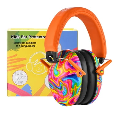 PROHEAR 032 Kids Ear Protection - Noise Cancelling Headphones Ear Muffs for Autism, Toddlers, Children - Orange, 8.15 oz
