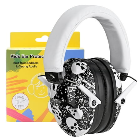 PROHEAR 032 Kids Ear Protection - Noise Cancelling Headphones Earmuffs for Concerts Firewoks Sports Events - Skull Pattern