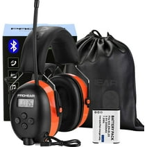 PROHEAR 033 Bluetooth Hearing Protection Headphones with FM AM Radio for Mowing, 25dB NRR,Weight 1.2lb,Orange