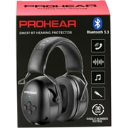 PROHEAR Hearing Protection with Bluetooth 5.3 Technology, SNR 30dB Safety Earmuffs with Rechargeable 1500mAh Battery, Black