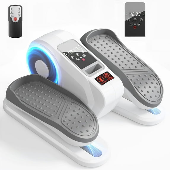 PROHIKER Under Desk Elliptical Machine, Electric Seated Pedal Exerciser Ellipse Leg Exerciser with Remote Control, LCD Display and 12 Adjustable Speeds, Leg Exerciser While Sitting for Seniors, White