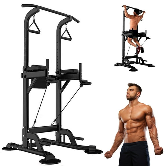 PROHIKER Foldable Power Tower Pull Up Bar Station Multi-Function Dip Bar Station Pull Up Stand for Home Gym Workout