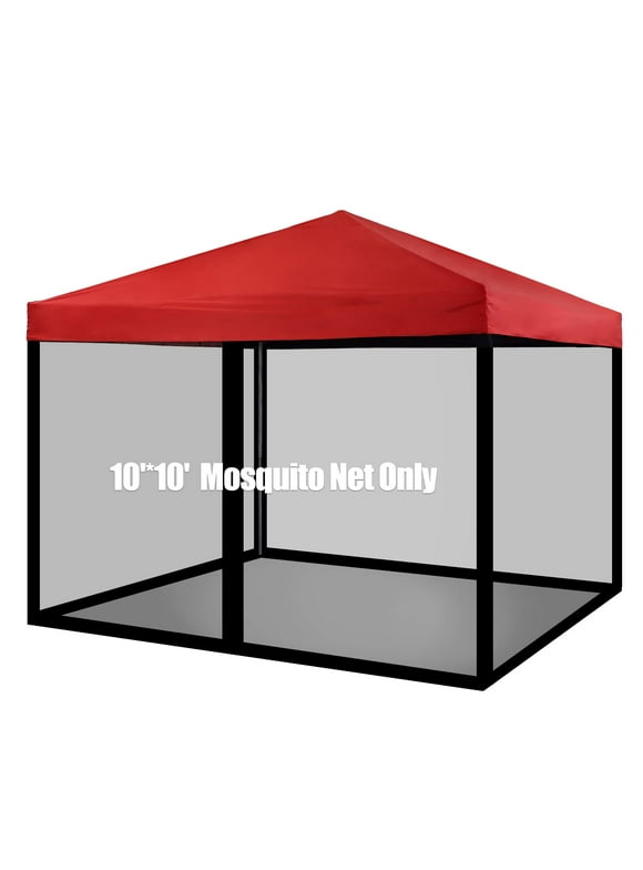 PROHIKER Mosquito Net with Zipper for Outdoor Camping DIY Canopy Screen Wall Outdoor Mosquito Net for 10 x 10 Patio Gazebo and Tent, Black