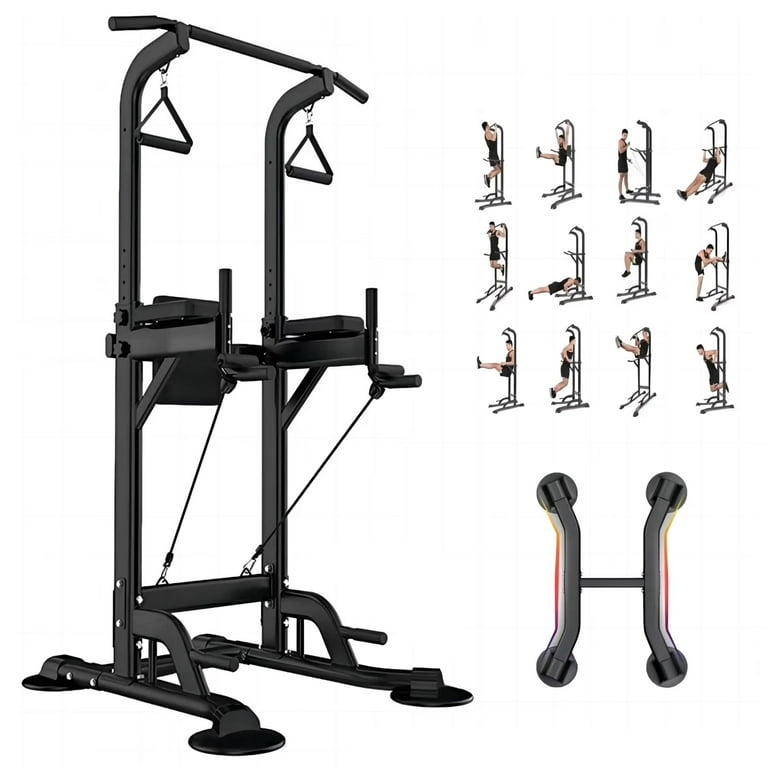 PROHIKER Power Tower Dip Station with Backrest, Resistance Band