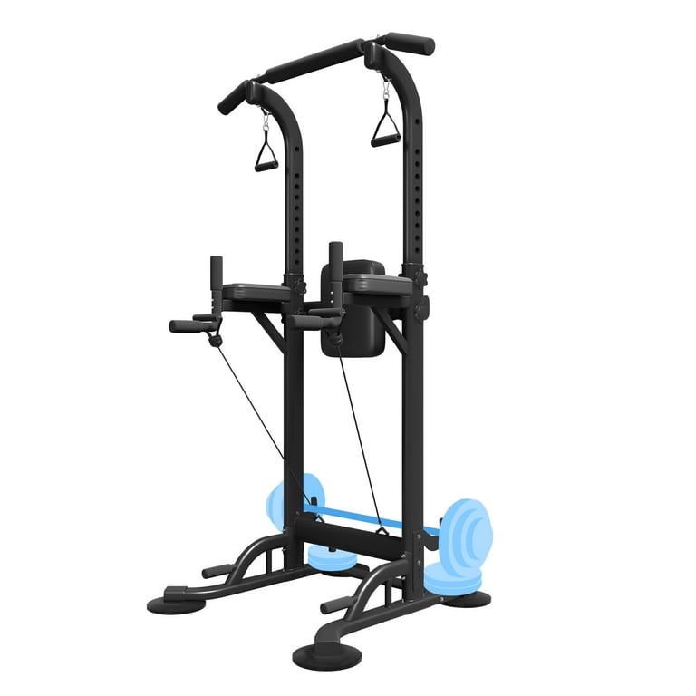 PROHIKER Gym Power Tower Pull Up Bar Adjustable Training Equipment with Weight Storage Black Walmart