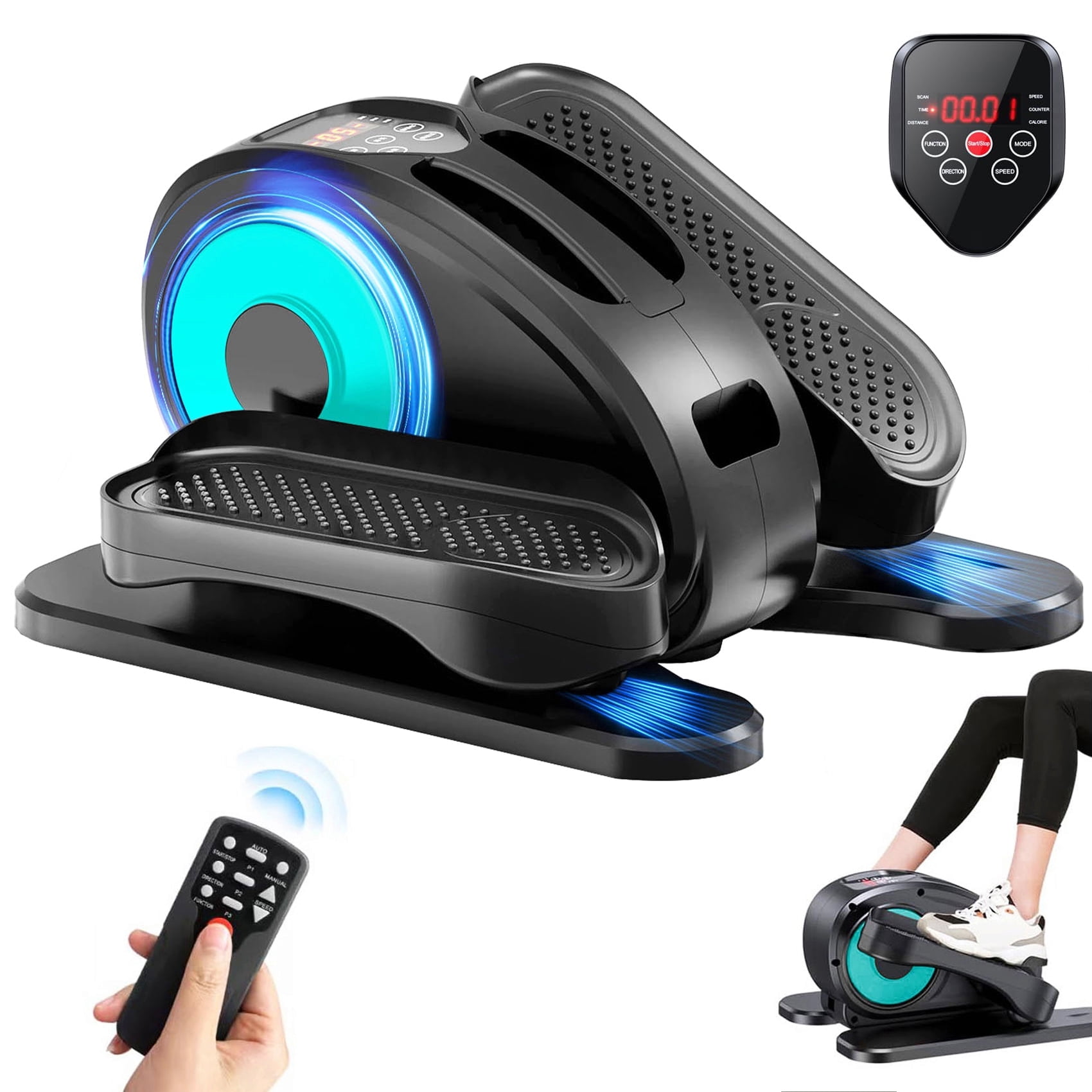 PROHIKER Portable Under Desk Elliptical Machine Remote Control Trainer Pedal Exerciser for Adults and Teens Walmart