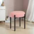 thumbnail image 1 of PROHIKER Vanity Stool Chair Faux Teddy Dog Fur, Soft Ottoman Footrest Stool for Vanity, Makeup Chair Side Table with Metal Legs, Modern Ottoman Footstool for Bedroom, Living Room, Pink, 1 of 8