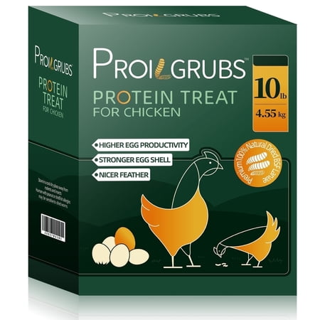PROILGRUBS 10 lbs Natural Dried Black Soldier Fly Larvae Non-GMO- Dried worms, Treats for Chickens,Hens, Poultry