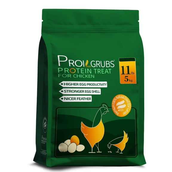 PROILGRUBS 11 LBS Protein Treat for Chickens All Natural Dried Black Soldier Fly Larvae Treats, Dried Meal Worms for Chickens, Hens, Birds