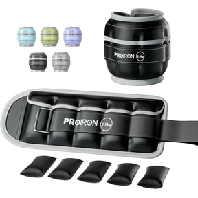 PROIRON Adjustable Ankle Weights set of 2, PU leather, 1-5lb per leg, Comfortable, Night-Safe Reflectivity, Black