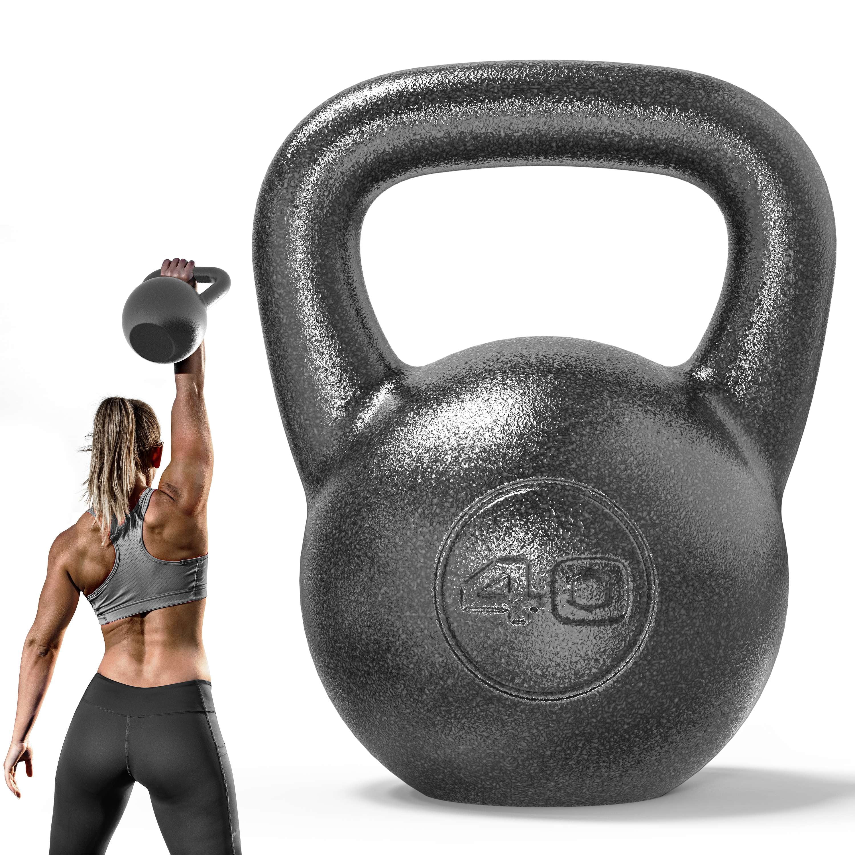 PROIRON Cast Iron Kettlebell 40Lb, Single