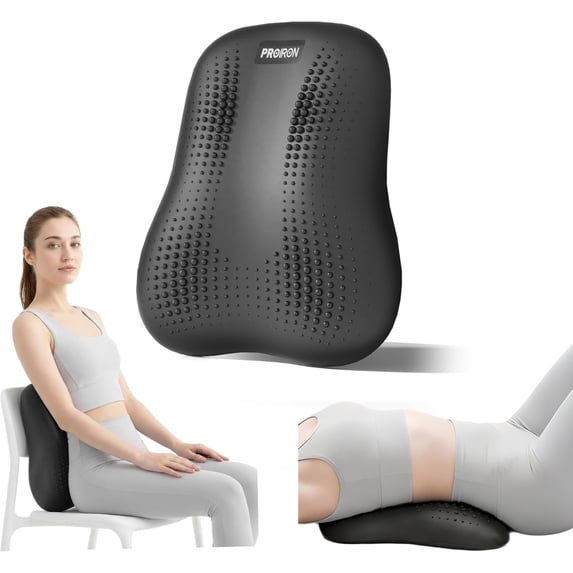 PROIRON Lumbar Support Pillow, Adjustable Air Cushion, Back Stretcher Board for Pain Relief, Spine Decompression, Stretching, Black