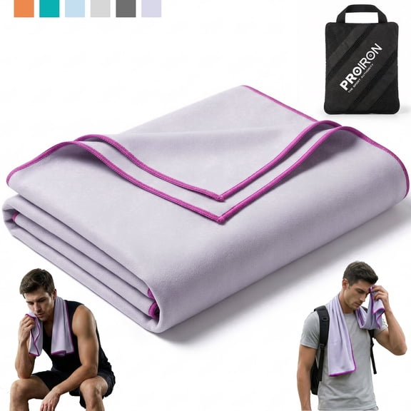PROIRON Microfiber Towel, 32"x 16", Quick Dry, Super Absorbent, for Travel, Gym, Camping, Swimming - Taro Purple