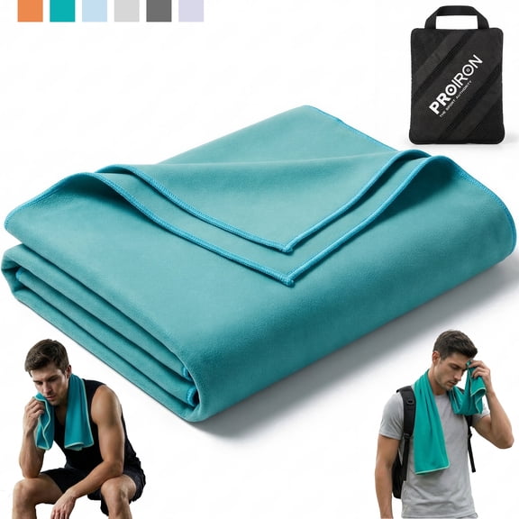 PROIRON Microfiber Towel, 32"x 16", Quick Dry, Super Absorbent, for Travel, Gym, Camping, Swimming - Teal