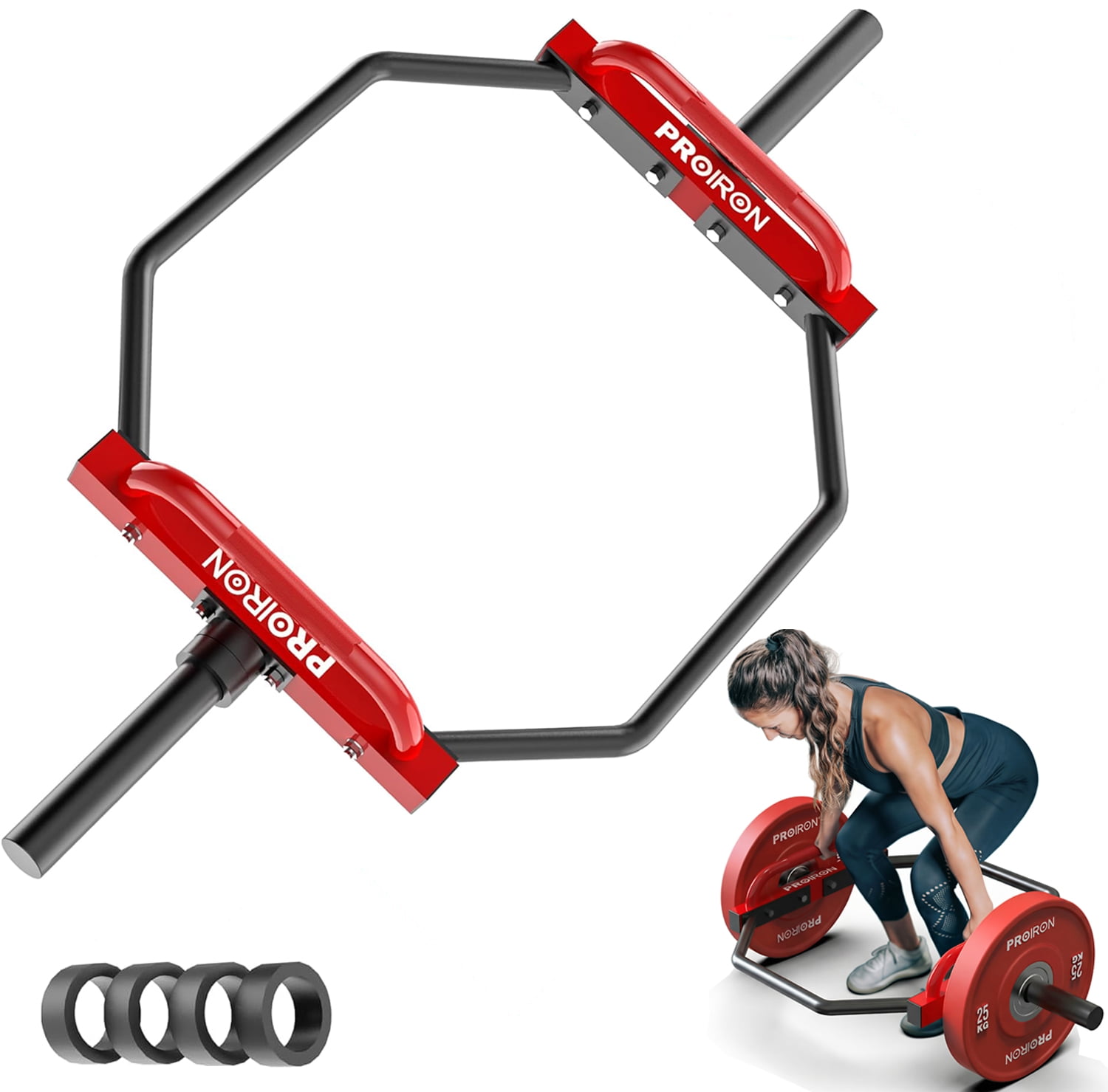PROIRON 2" Olympic Trap Bar, Full Steel, Heavy Duty 550lb Capacity for Deadlift, Squat