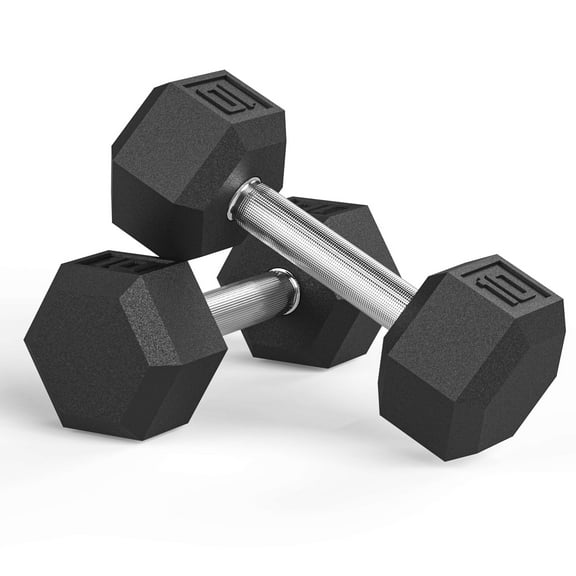 PROIRON Rubber Hex Dumbbell 10Lb, Pair