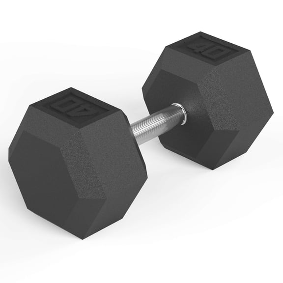PROIRON Rubber Hex Dumbbell 40Lb, Single