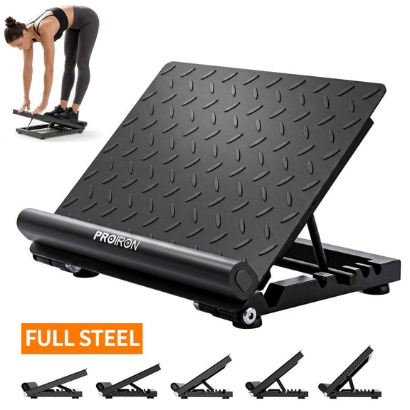 PROIRON Full Steel Slant Board, 5 Adjust Angles, 660lbs Load Bearing, for Calf Stretching and Squats, No Installation