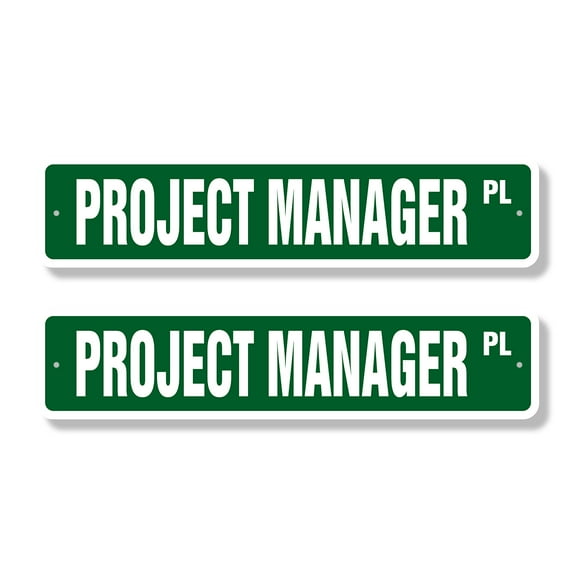 PROJECT MANAGER Classic Street Sign (2 Pack) construction management site building build Road Sign | 4" X 18" Plastic Address Sign