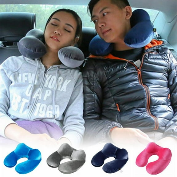 PROJECT RETRO U-Shape Travel Pillow for Airplane Inflatable Neck Pillow Travel Accessories Comfortable Pillows for Sleep Home Textile 4 Colors