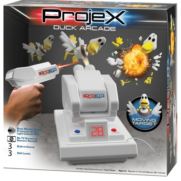 Projex Duck Arcade Projecting Moving Target Game, 3 Built-in Indoor Games, Children Ages 6 and up