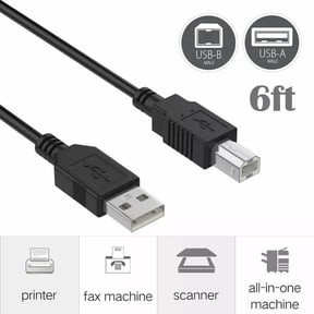 PROKWR 6ft USB 2.0 Data Cable Cord Compatible with Numark DJ2GO2 Touch Compact 2 Deck USB DJ Controller Power Lead