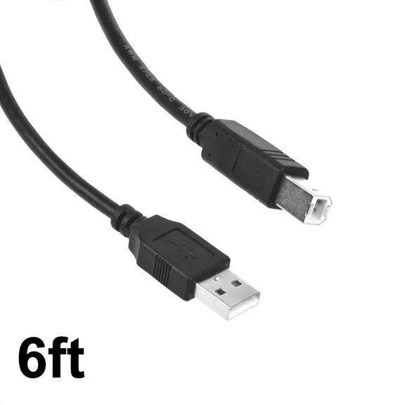 PROKWR 6ft USB Cable Data Sync PC Cord Compatible with Zebra ZP 450 CTP ZP 500 Plus Label Barcode Printer