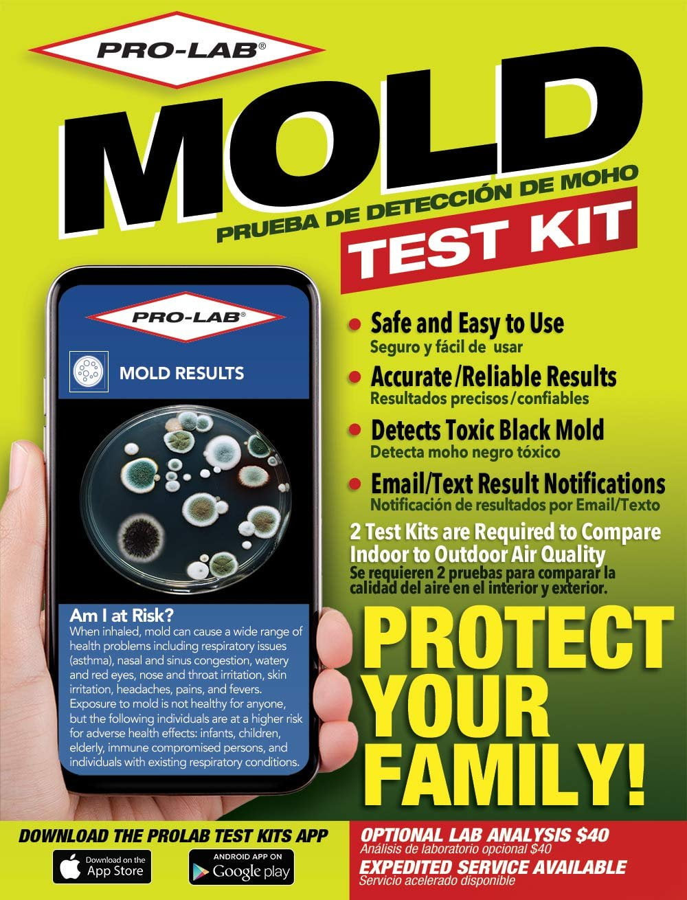 Pro-Lab® MO109 Professional Do It Yourself Mold Test Kit – Toolbox