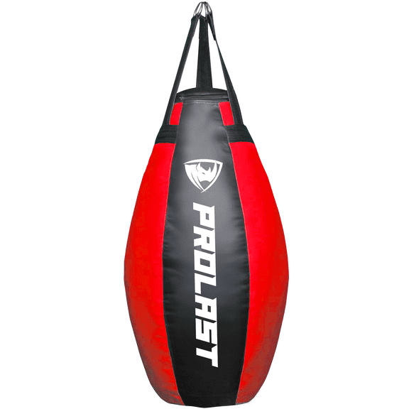 PROLAST Heavy Punching Bag Tear Drop Great for Boxing, MMA and Muay Thai ( Black and Red )
