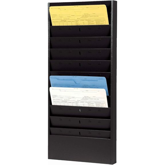 PROLific Automotive Products CHAMP Repair Order Rack, 12-Pocket Wall Mount Organizer, Heavy-Duty Alloy Steel, Powder Coated, Ideal for Auto Workshops and Garages - Black