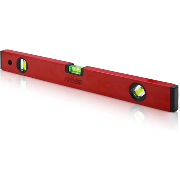 PROMAKER 18 inch Level, Magnetic Level with 180 90 45 bubbles, Shock Resistant, Aluminum Body, Level Tool with Overhead Viewing for Comfortable read PRO-NV030