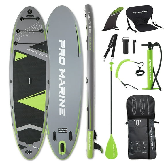 PRO MARINE 10' Inflatable Stand up Paddle Boards Adjustable Paddle SUP Carry Bag & Fast Pumping Green