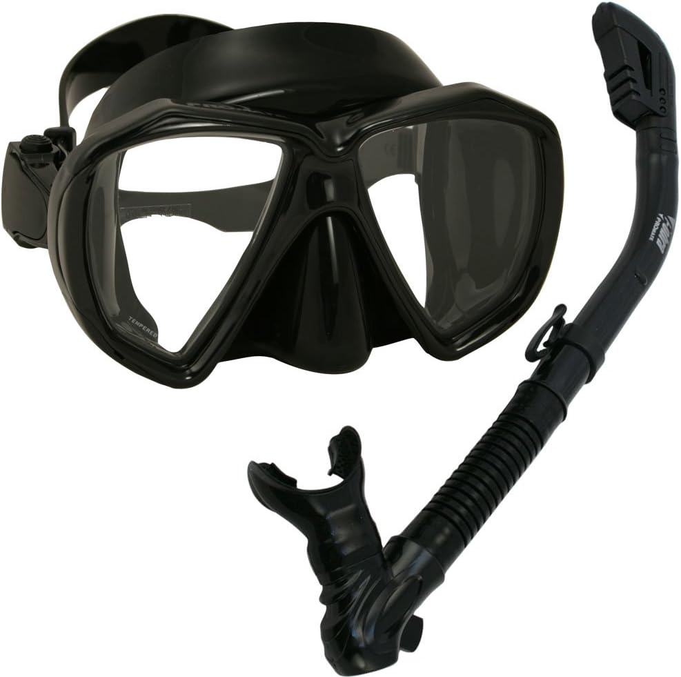 PROMATE Snorkeling Scuba Dive Dry Snorkel Mask Deluxe Gear Set/ SCS0031 ...