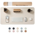 thumbnail image 1 of Promattoo Desk Pad Protector, PU Leather Mouse Pad,Waterproof Laptop Desk Mat, Non-Slip Desk Blotter with Gift box, Writing Pad for Office, Home & Gaming,31.5" x 15.7", Creamy White, 1 of 9