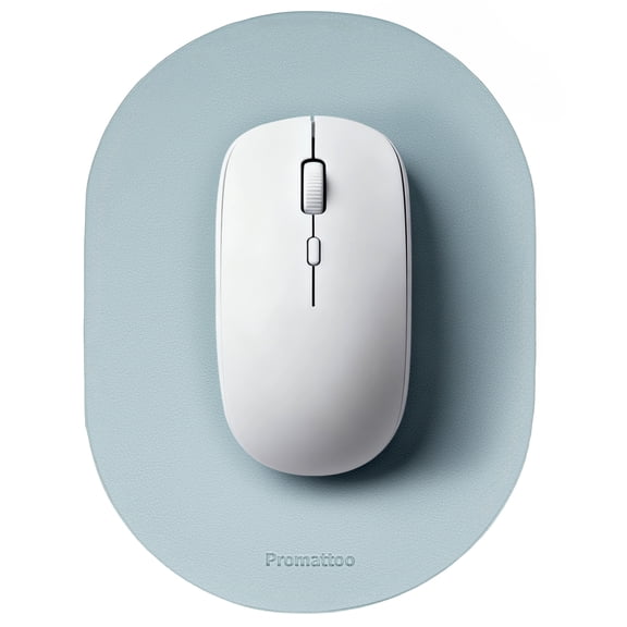 PROMATTOO Small Mouse Pad for Laptop 2/4 Pack,Oval & Waterdrop,Vegan Leather Mini Travel Mouse Pad,Waterproof, Non-Slip