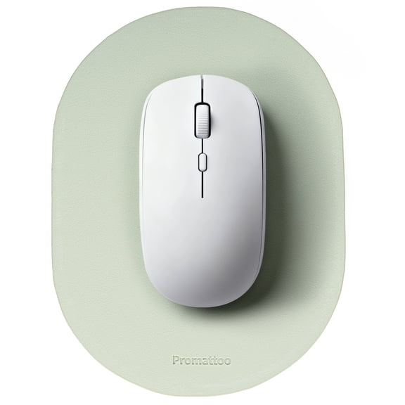 PROMATTOO Small Mouse Pad for Laptop 2/4 Pack,Oval & Waterdrop,Vegan Leather Mini Travel Mouse Pad,Waterproof, Non-Slip