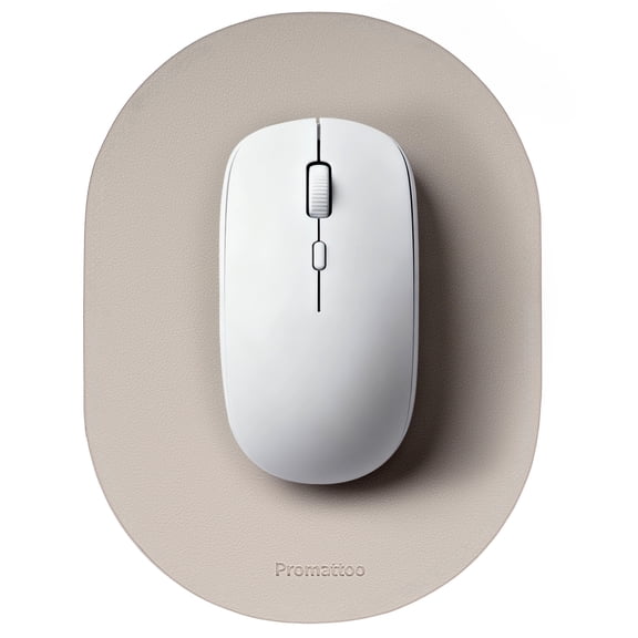 PROMATTOO Small Mouse Pad for Laptop 2/4 Pack,Oval & Waterdrop,Vegan Leather Mini Travel Mouse Pad,Waterproof, Non-Slip