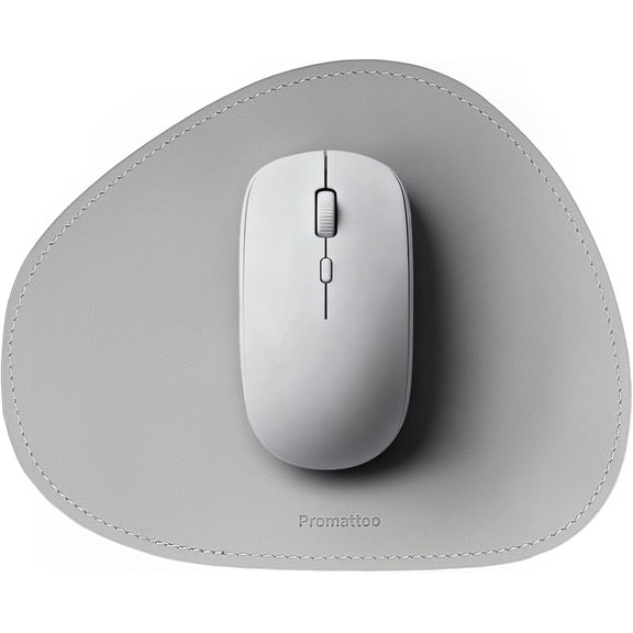 PROMATTOO Small Mouse Pad for Laptop 2/4 Pack,Oval & Waterdrop,Vegan Leather Mini Travel Mouse Pad,Waterproof, Non-Slip